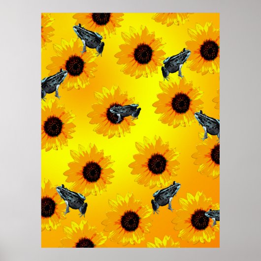 Kikkers en zonnebloemen, Poster (Voorkant)