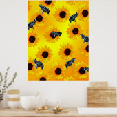 Kikkers en zonnebloemen, Poster (Keuken)