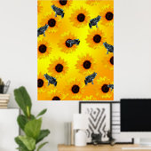 Kikkers en zonnebloemen, Poster (Thuiskantoor)