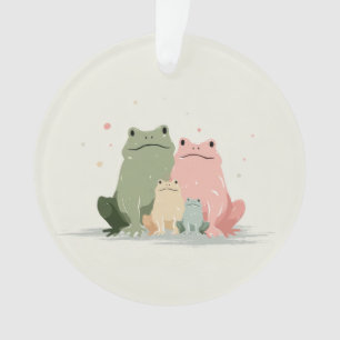 Kikkers Familie – Schattige Whimsische Dier Kunst Ornament