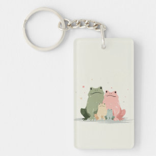 Kikkers Familie – Schattige Whimsische Dier Kunst Sleutelhanger