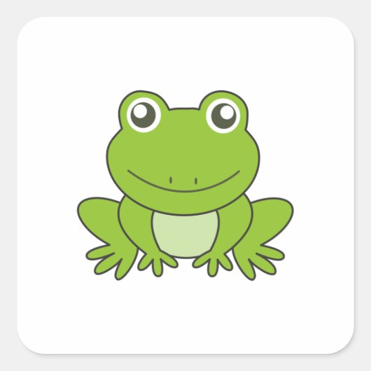 Kikkers Funny Animal Friends for Kids Vierkante Sticker (Voorkant)