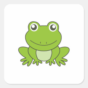 Kikkers Funny Animal Friends for Kids Vierkante Sticker