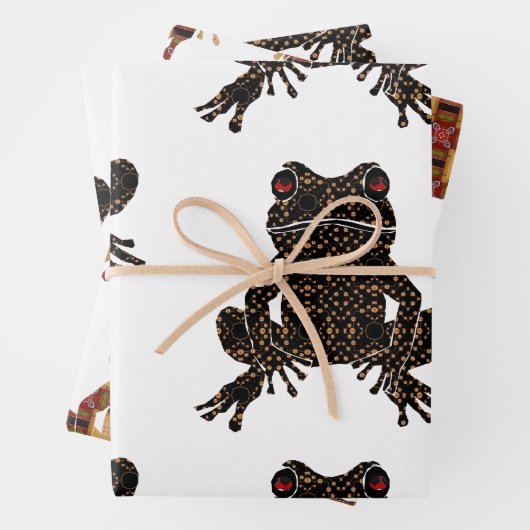 Kikkers Galor Wrapping Paper Flat Sheet Set van 3 (In situ)