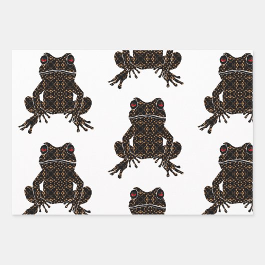 Kikkers Galor Wrapping Paper Flat Sheet Set van 3 (Voorkant)