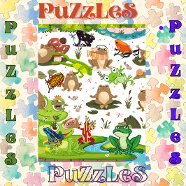 Kikkers Galore in vijver Legpuzzel