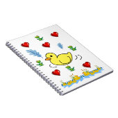 Kikkers Geel Eend Hartjes Spiraal Notebook Notitieboek (Rechterzijde)