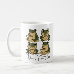 Kikkers genieten van een kopje koffie gepersonalis koffiemok