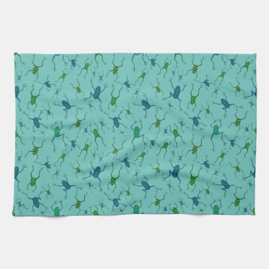 Kikkers hebben plezier theedoek (Horizontaal)