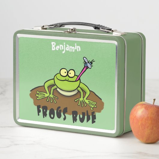 Kikkers heersen grappige groene kikkervis-cartoon (In situ)