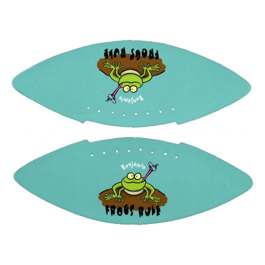 Kikkers heersen grappige groene kikkervis-cartoon american football (Panelen)