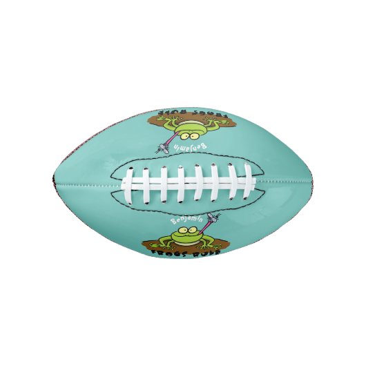 Kikkers heersen grappige groene kikkervis-cartoon american football (Voorkant)