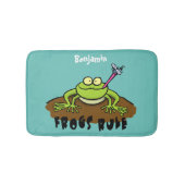 Kikkers heersen grappige groene kikkervis-cartoon badmat (Voorkant)