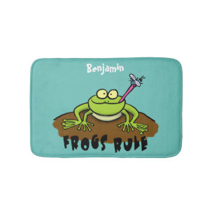 Kikkers heersen grappige groene kikkervis-cartoon badmat
