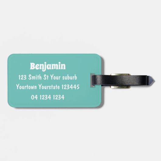 Kikkers heersen grappige groene kikkervis-cartoon bagagelabel (Achterkant horizontaal)