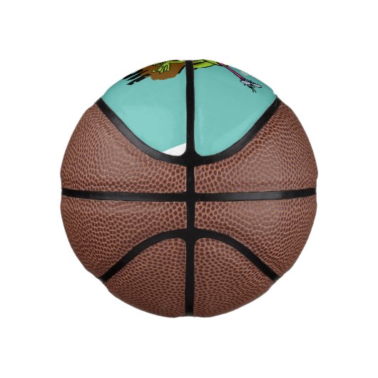 Kikkers heersen grappige groene kikkervis-cartoon basketbal (Rechts)