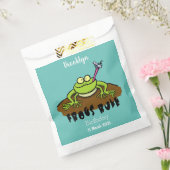 Kikkers heersen grappige groene kikkervis-cartoon bedankzakje (Gezegeld)