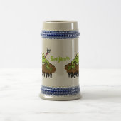 Kikkers heersen grappige groene kikkervis-cartoon bierpul (Center)