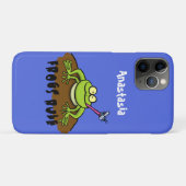 Kikkers heersen grappige groene kikkervis-cartoon Case-Mate iPhone case (Achterkant (horizontaal))