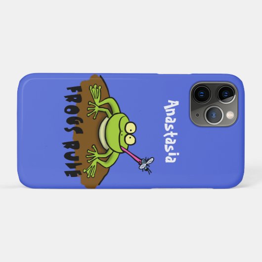 Kikkers heersen grappige groene kikkervis-cartoon Case-Mate iPhone case (Achterkant (horizontaal))