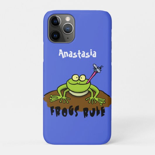 Kikkers heersen grappige groene kikkervis-cartoon Case-Mate iPhone case (Achterkant)