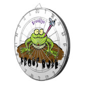 Kikkers heersen grappige groene kikkervis-cartoon dartbord (Voorkant Rechts)