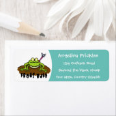 Kikkers heersen grappige groene kikkervis-cartoon etiket (Insitu)