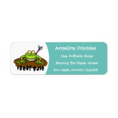 Kikkers heersen grappige groene kikkervis-cartoon etiket (Voorkant)