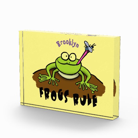 Kikkers heersen grappige groene kikkervis-cartoon fotoblokken (Rechts)