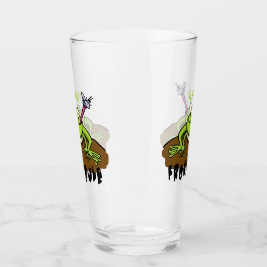 Kikkers heersen grappige groene kikkervis-cartoon glas (Links)
