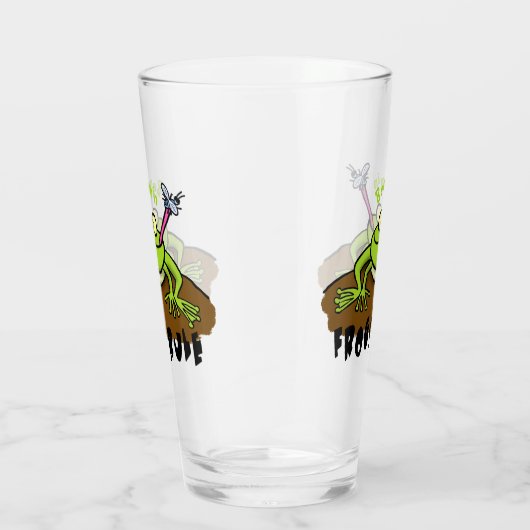 Kikkers heersen grappige groene kikkervis-cartoon glas (Rechts)