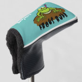 Kikkers heersen grappige groene kikkervis-cartoon golfheadcover (3/4 voorkant)