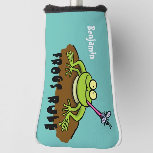 Kikkers heersen grappige groene kikkervis-cartoon golfheadcover (Draai 90)