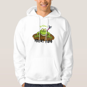 Kikkers heersen grappige groene kikkervis-cartoon hoodie