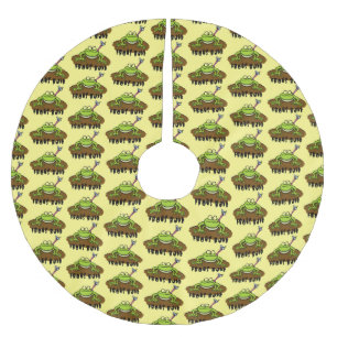 Kikkers heersen grappige groene kikkervis-cartoon kerstboom rok