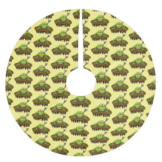 Kikkers heersen grappige groene kikkervis-cartoon kerstboom rok (Voorkant)