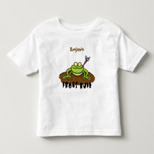 Kikkers heersen grappige groene kikkervis-cartoon kinder shirts