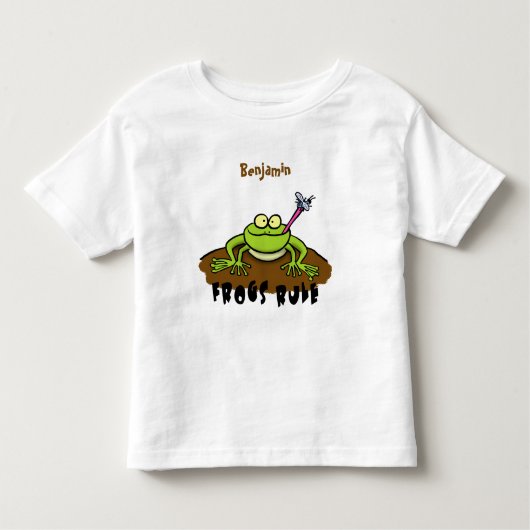 Kikkers heersen grappige groene kikkervis-cartoon kinder shirts (Voorkant)