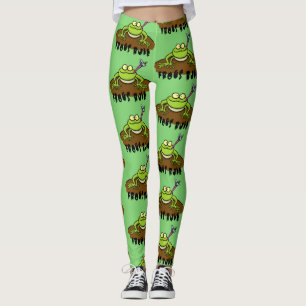 Kikkers heersen grappige groene kikkervis-cartoon leggings