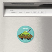Kikkers heersen grappige groene kikkervis-cartoon magneet (Insitu (Vaatwasser))