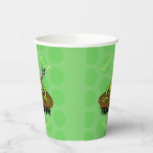 Kikkers heersen grappige groene kikkervis-cartoon papieren bekers (Links)