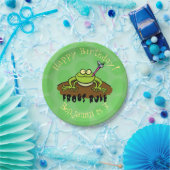 Kikkers heersen grappige groene kikkervis-cartoon papieren bordje (Feest)