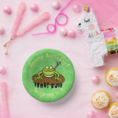 Kikkers heersen grappige groene kikkervis-cartoon papieren kommen (Feest)