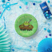 Kikkers heersen grappige groene kikkervis-cartoon papieren kommen (Feest)