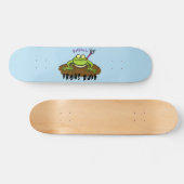 Kikkers heersen grappige groene kikkervis-cartoon persoonlijk skateboard (Horizontaal)