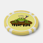 Kikkers heersen grappige groene kikkervis-cartoon poker chips (Enkel)