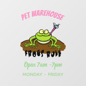 Kikkers heersen grappige groene kikkervis-cartoon raamsticker (Vel)