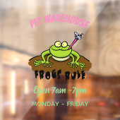 Kikkers heersen grappige groene kikkervis-cartoon raamsticker (Vel 2)