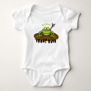 Kikkers heersen grappige groene kikkervis-cartoon romper