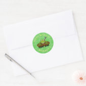 Kikkers heersen grappige groene kikkervis-cartoon ronde sticker (Envelop)